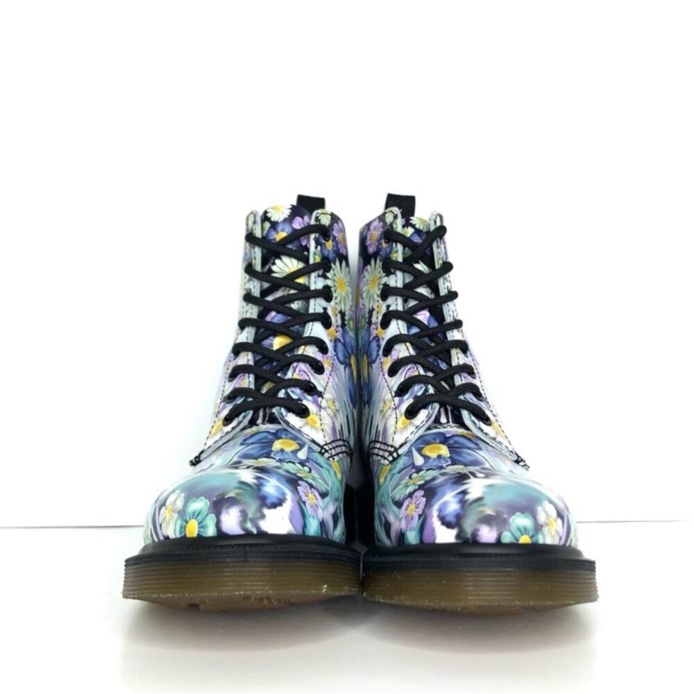 NIB Dr Martens 1460 Paint Slick Slime Floral Lace Up Ankle Boots Women’s 6 Shoes - Picture 8 of 13